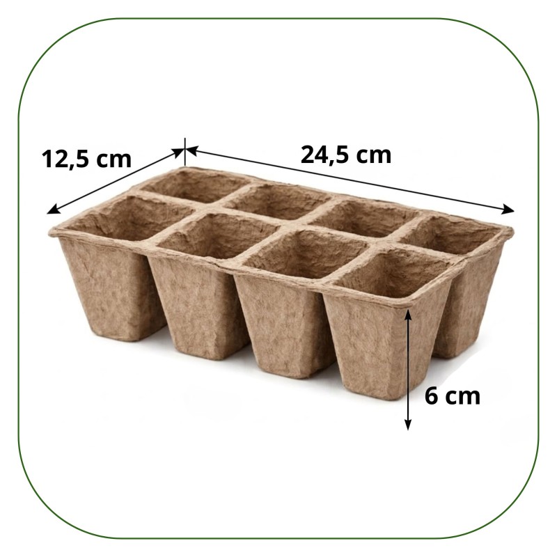 Doniczka torfowa 6cmx6cm 8-otw. 3szt