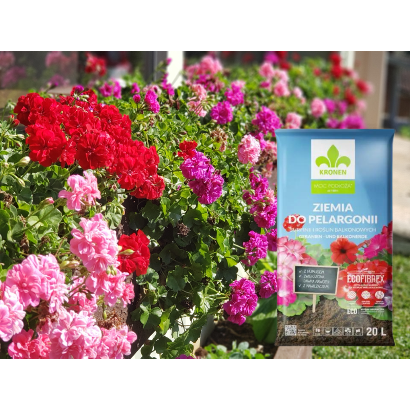 Ziemia do pelargonii 20L z nawilżaczem Kronen