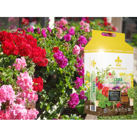 ZIEMIA PODŁOŻE UNIWERSALNE LEKKIE Z NAWOZEM NA 6 MIESIĘCY 25L KRONEN