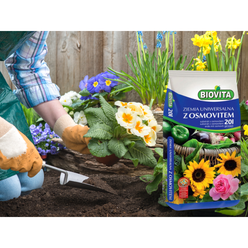 ZIEMIA UNIWERSALNA PODŁOŻE Z NAWOZEM OSMOVITEM AŻ 20L BIOVITA