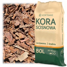Kora sosnowa średnia 20-40mm 80L KorTrans