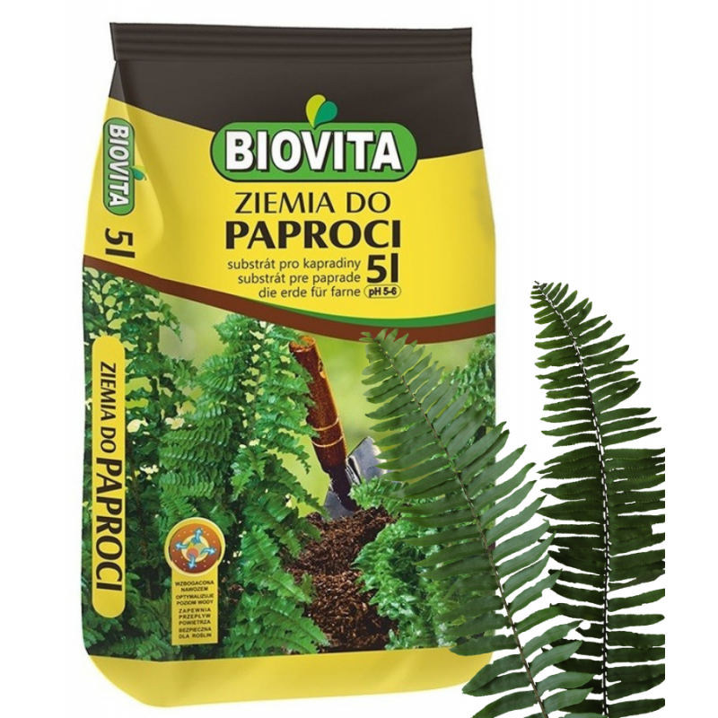 PODŁOŻE ZIEMIA DO PAPROCI z nawozem 5L Biovita