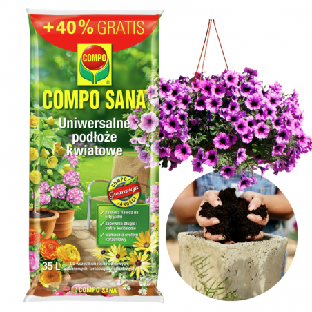 ZIEMIA PODŁOŻE UNIWERSALNE KWIATOWE +40% GRATIS 35L COMPO