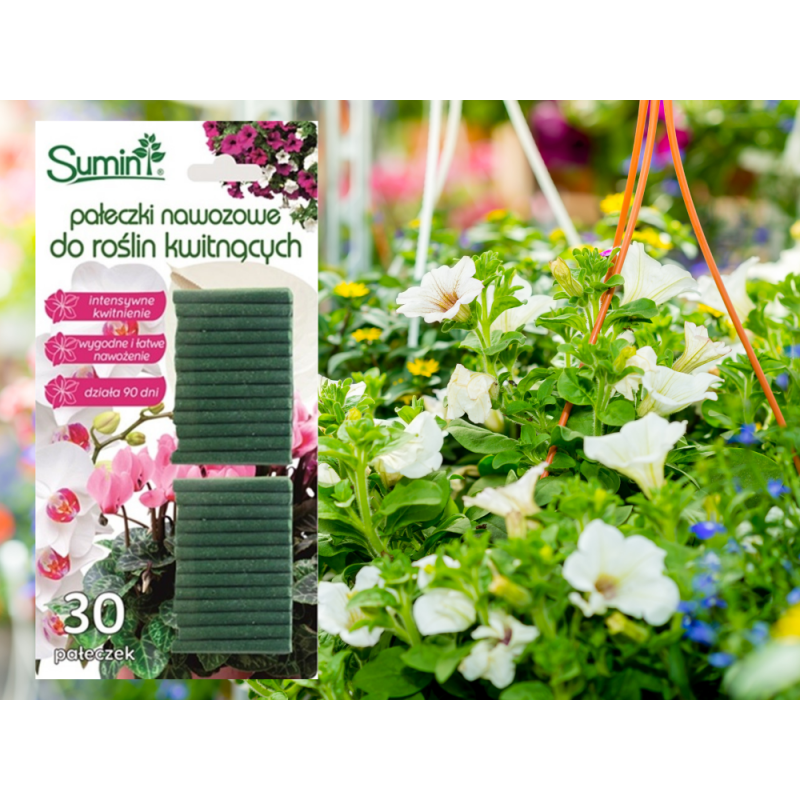 Pałeczki nawozowe do kwitnących 30szt Sumin